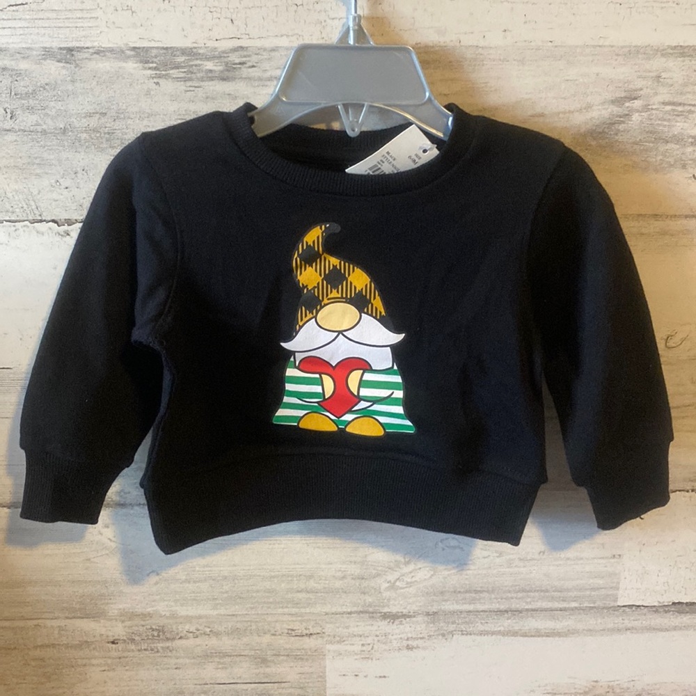 Baby Holiday Gnome with Heart Sweatshirt Size 6-9 Months NEW